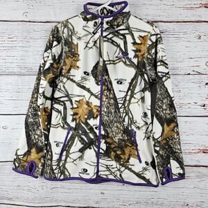 🔴Mossy Oak Fleece Jacket Women S 4-6 Mo Snow Full Zip Long Sleeve Purple Detail